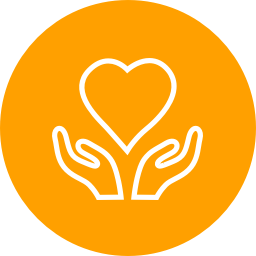 Icon of two hands holding a heart
